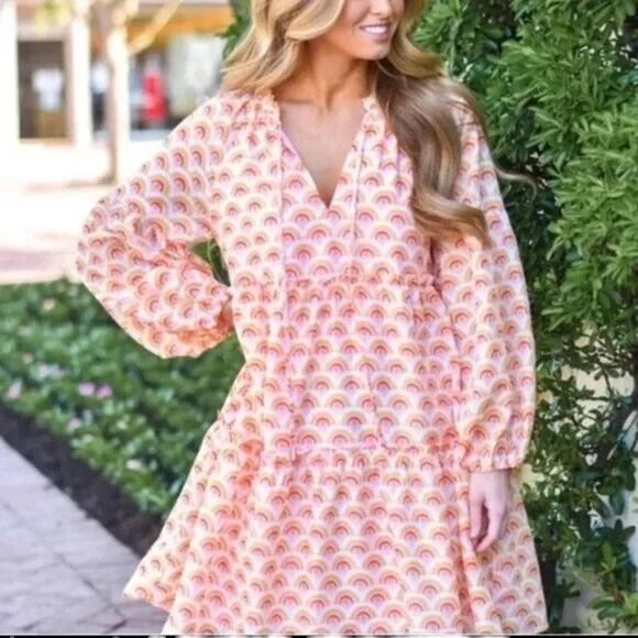 J. Marie The Summer  Orange Tiered  Dress Size Medium - Picture 9 of 9